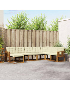 Set di divani con cuscino 8 pcs Naturale e Crema