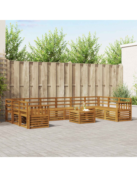 Set divani 13 pcs Naturale Legno di Acacia Massello