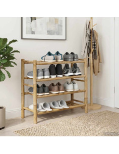 Scarpiera con lo scaffale Naturale 68 x 28 x 63 cm Bambù