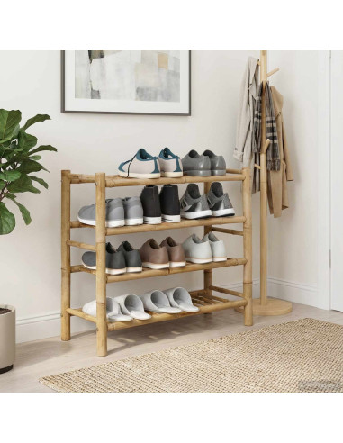 Scarpiera con lo scaffale Naturale 68 x 28 x 63 cm Bambù