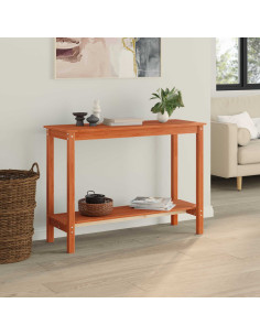 Tavolo consolle con lo scaffale Marrone Cera 110 x 40 x 80 cm