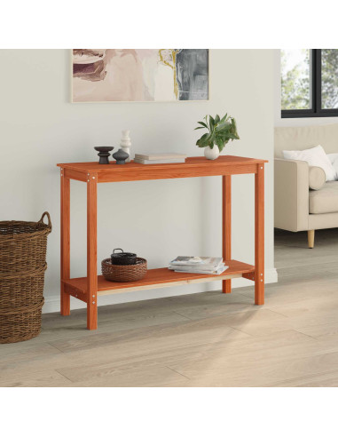 Tavolo consolle con lo scaffale Marrone Cera 110 x 40 x 80 cm