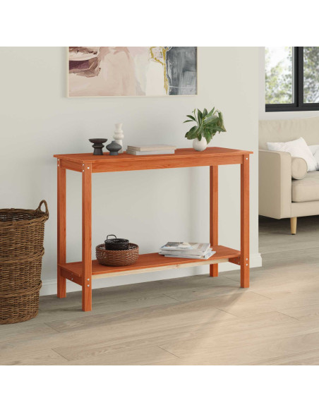 Tavolo consolle con lo scaffale Marrone Cera 110 x 40 x 80 cm