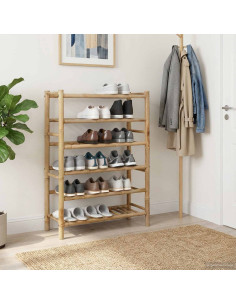 Scarpiera con lo scaffale Naturale 68 x 28 x 96 cm Bambù