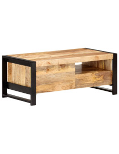 Tavolino da Caffè 100x50x40 cm in Legno Grezzo di Mango