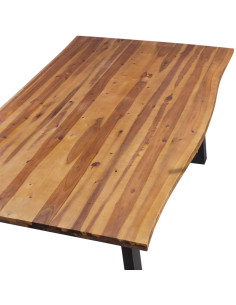 Tavolo da Pranzo Legno Massello Acacia 200x90 cm