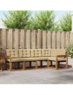 Set di divani con cuscino 5 pcs Naturale e Beige