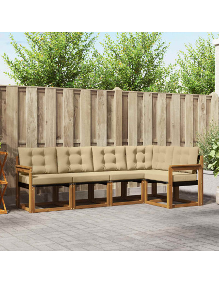 Set di divani con cuscino 5 pcs Naturale e Beige