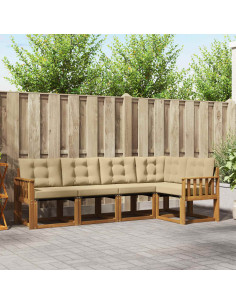 Set di divani con cuscino 5 pcs Naturale e Beige