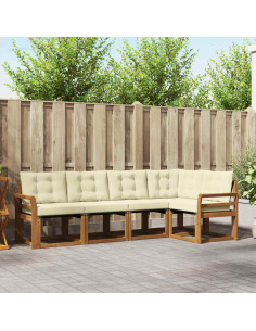 Set di divani con cuscino 5 pcs Naturale e Crema