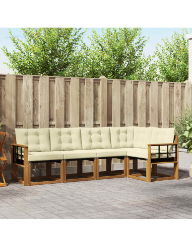 Set di divani con cuscino 5 pcs Naturale e Crema