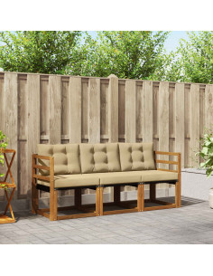 Set di divani con cuscino 3 pcs Naturale e Beige