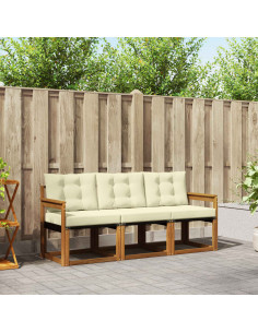 Set di divani con cuscino 3 pcs Naturale e Crema