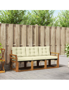 Set di divani con cuscino 3 pcs Naturale e Crema