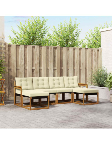 Set di divani con cuscino 6 pcs Naturale e Crema