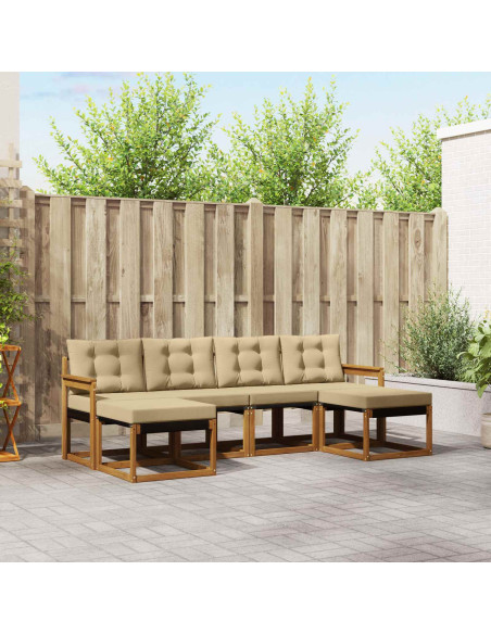 Set di divani con cuscino 6 pcs Naturale e Beige