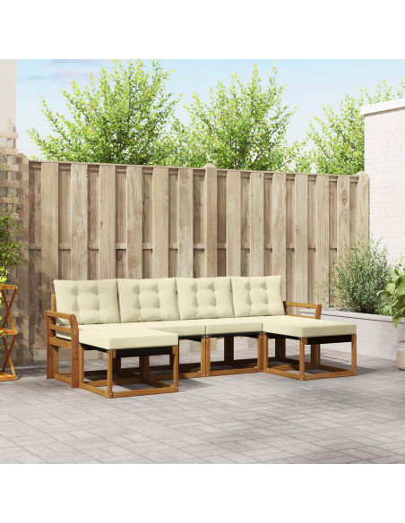 Set di divani con cuscino 6 pcs Naturale e Crema