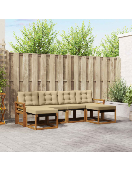 Set di divani con cuscino 6 pcs Naturale e Beige