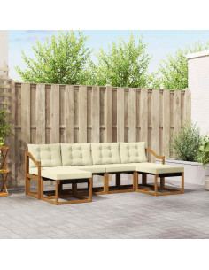 Set di divani con cuscino 6 pcs Naturale e Crema