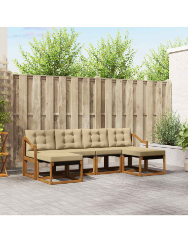 Set di divani con cuscino 6 pcs Naturale e Beige