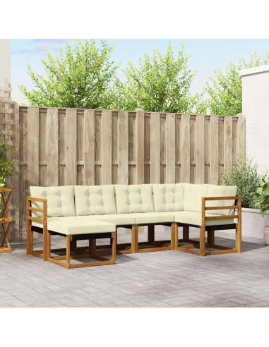 Set di divani con cuscino 6 pcs Naturale e Crema