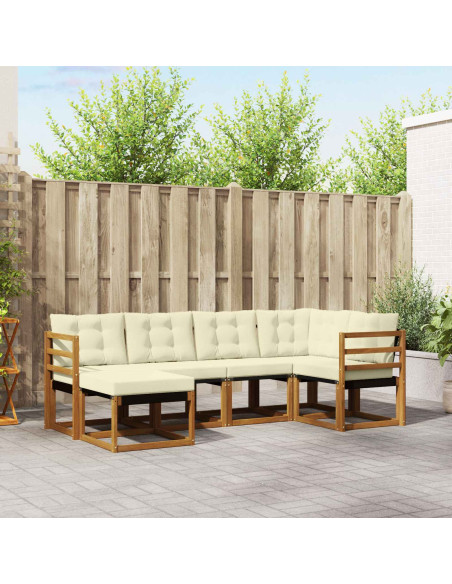 Set di divani con cuscino 6 pcs Naturale e Crema