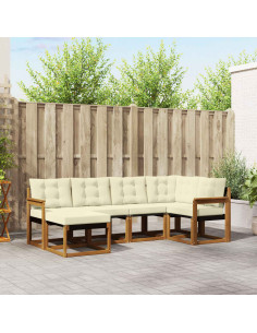 Set di divani con cuscino 6 pcs Naturale e Crema