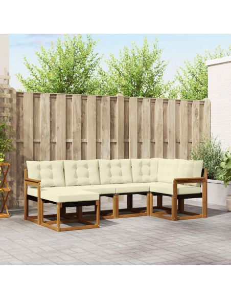 Set di divani con cuscino 6 pcs Naturale e Crema