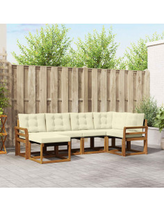 Set di divani con cuscino 6 pcs Naturale e Crema