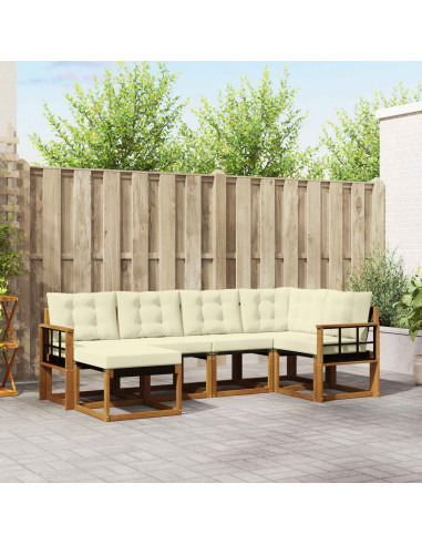 Set di divani con cuscino 6 pcs Naturale e Crema