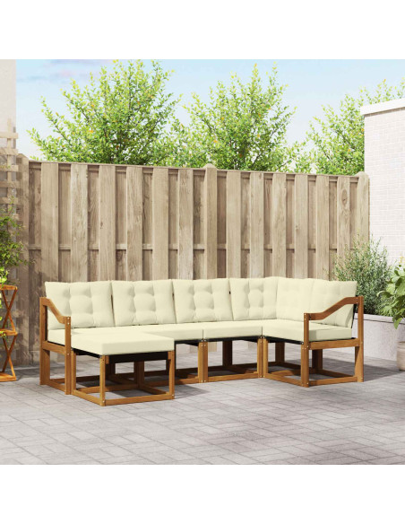 Set di divani con cuscino 6 pcs Naturale e Crema