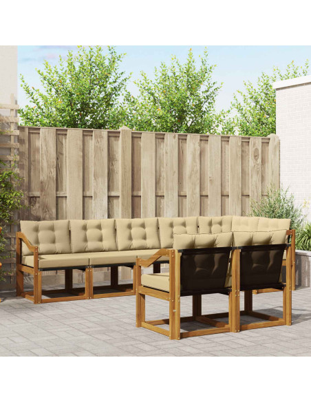 Set di divani con cuscino 8 pcs Naturale e Beige