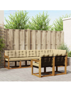 Set di divani con cuscino 8 pcs Naturale e Beige