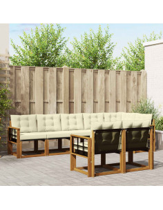 Set di divani con cuscino 8 pcs Naturale e Crema