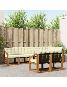 Set di divani con cuscino 8 pcs Naturale e Crema