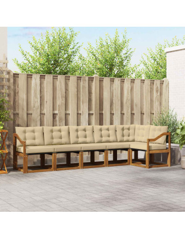 Set di divani con cuscino 6 pcs Naturale e Beige