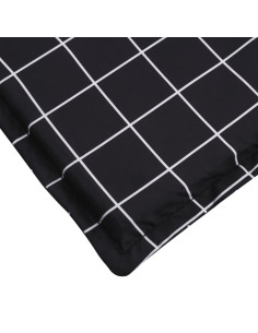 Cuscino per Lettino con Motivo a Quadri Nero in Tessuto Oxford