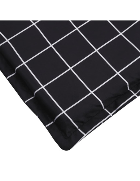 Cuscino per Lettino con Motivo a Quadri Nero in Tessuto Oxford