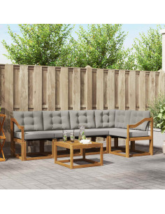 Set di divani con cuscino 6 pcs Grigio Naturale e Chiaro