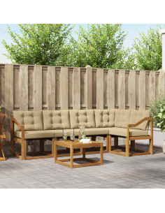 Set di divani con cuscino 6 pcs Naturale e Beige