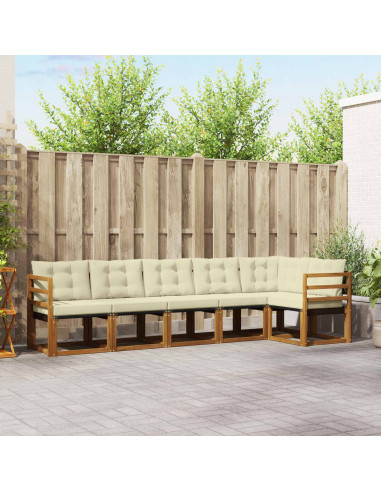 Set di divani con cuscino 6 pcs Naturale e Crema