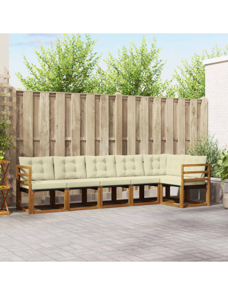 Set di divani con cuscino 6 pcs Naturale e Crema