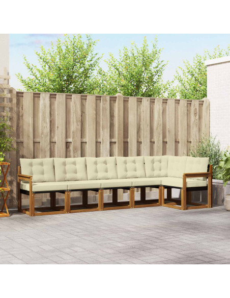 Set di divani con cuscino 6 pcs Naturale e Crema