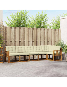 Set di divani con cuscino 6 pcs Naturale e Crema