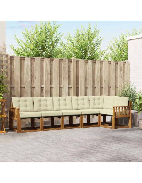 Set di divani con cuscino 6 pcs Naturale e Crema