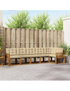 Set di divani con cuscino 6 pcs Naturale e Beige