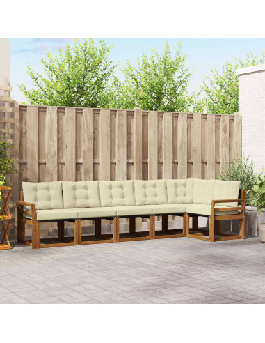 Set di divani con cuscino 6 pcs Naturale e Crema