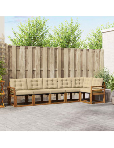 Set di divani con cuscino 6 pcs Naturale e Beige