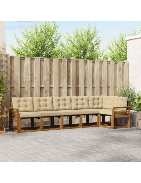 Set di divani con cuscino 6 pcs Naturale e Beige