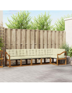 Set di divani con cuscino 6 pcs Naturale e Crema